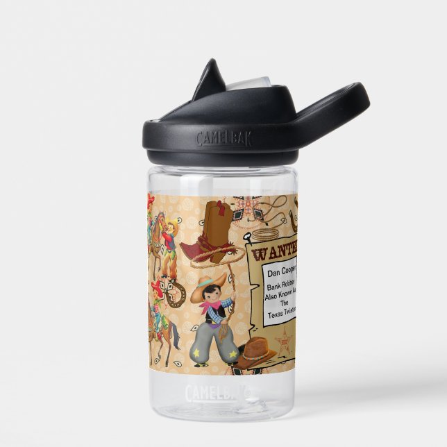 Botella De Agua Buckaroo Cowboy quería el nombre y la descripción  (Izquierdo)