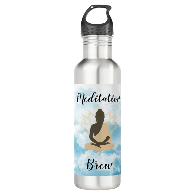 Botella De Agua Buda en las nubes meditativo (Anverso)