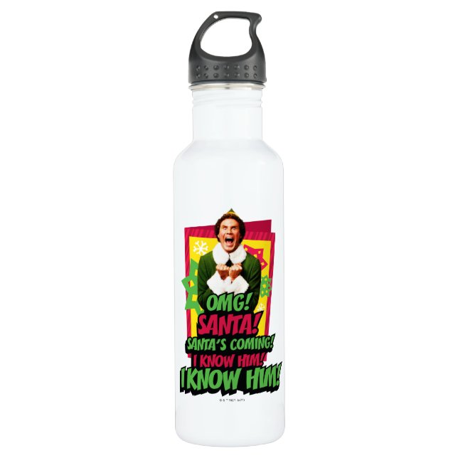 Botella De Agua Buddy the Elf | ¡Dios mío! ¡Santa! (Anverso)