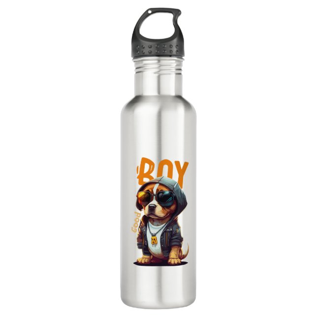 Botella De Agua Buen chico perro cachorro (Anverso)