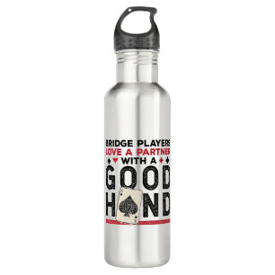 Botella De Agua Buena mano de Funny Bridge Player Partner