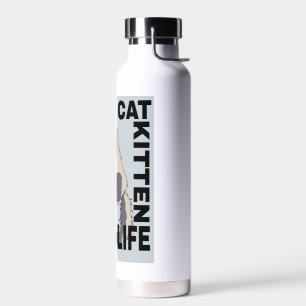 Botella De Agua Buena vida para un gato lindo