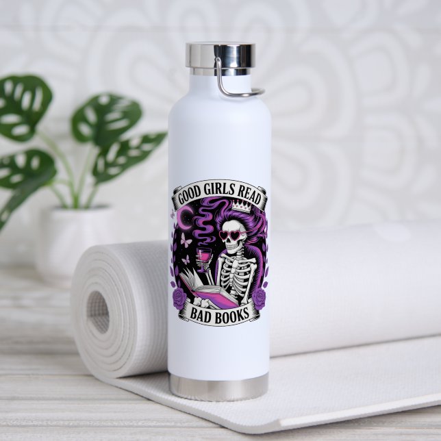 Botella De Agua Buenos Chicas leen libros malos (Yoga (girado))