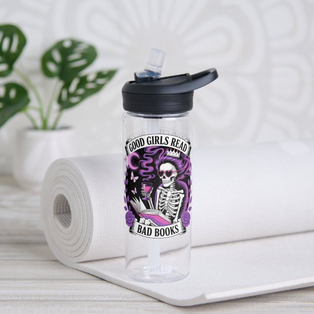 Botella De Agua Buenos Chicas leen libros malos (Yoga (girado))