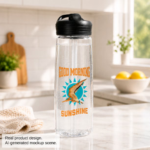 Botella De Agua Buenos Días Pterodáctilo Sol Dino
