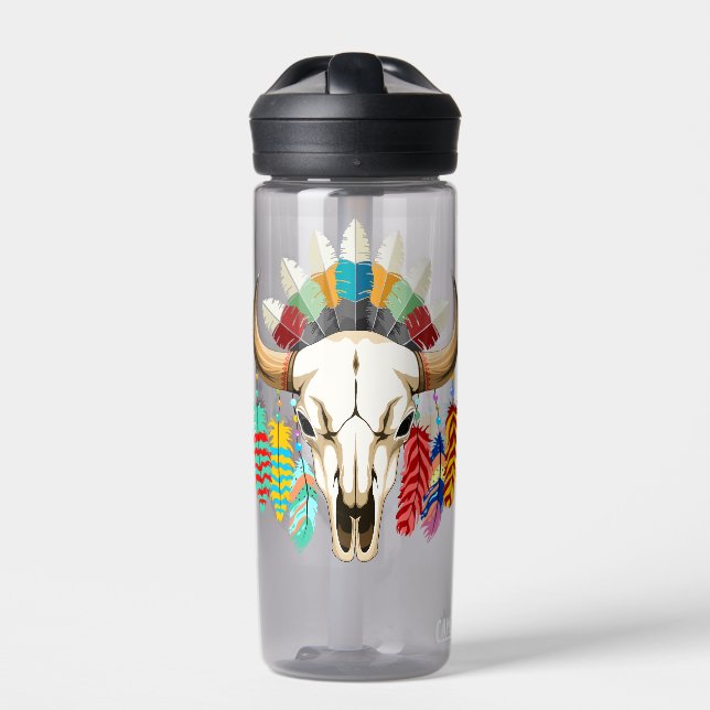 Botella De Agua Buffalo Skull Native American Emblem (Delante)
