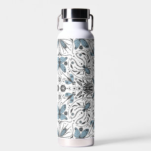 Botella De Agua Bugs, negro y azul