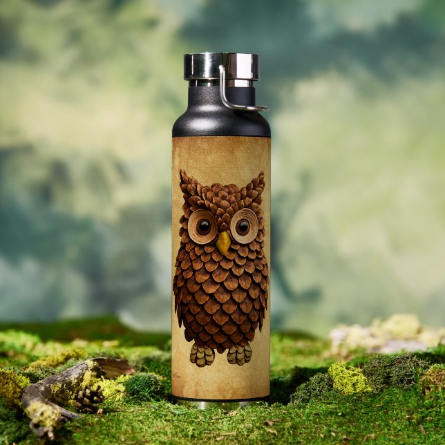 Botella De Agua Búho de Piña (Al aire libre (girado))