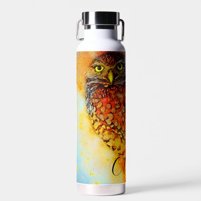 Botella De Agua búho salpicado personalizado  (Delantero)