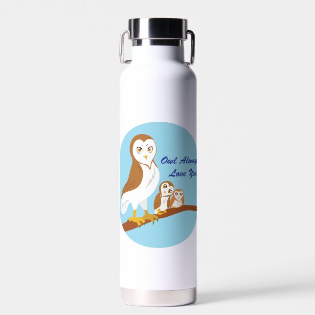 Botella De Agua ¡Búho Siempre Te Ama! (Delantero)