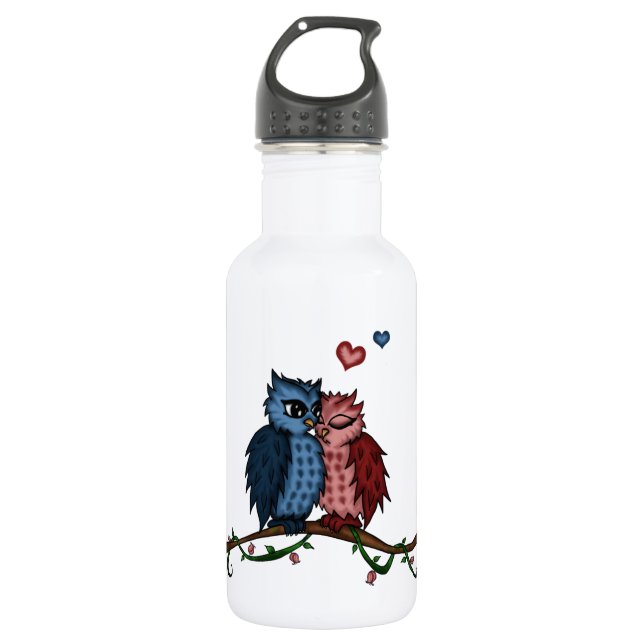 Botella De Agua búhos en amor (Anverso)