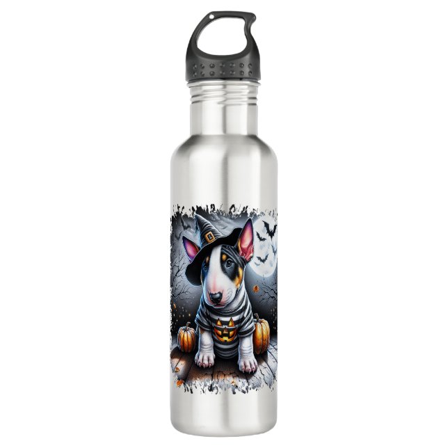 Botella De Agua Bull Terrier Dog Halloween (Anverso)