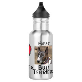 Botella De Agua Bull Terriers Peace Love Dog Lovers