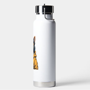Botella De Agua Bulldog Antiguo con Auriculares con Capucha Música