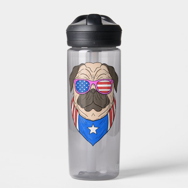 Botella De Agua Bulldog de Bandera de Estados Unidos (Delante)