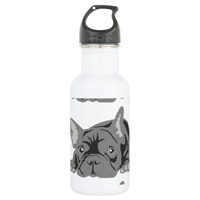Botella De Agua Bulldog de líneas (Anverso)