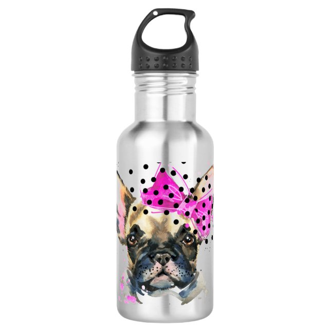 Botella De Agua Bulldog del francés de Cutie (Anverso)