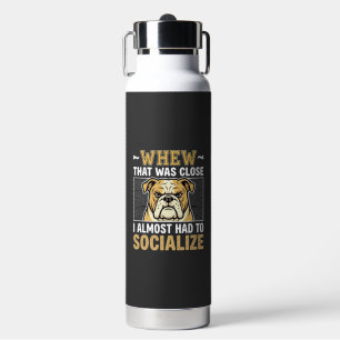 Botella De Agua Bulldog Divertido Socializar Perro