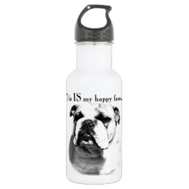 Botella De Agua Bulldog Feliz Cara