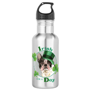 Botella De Agua Bulldog francés del Día de San Patricio