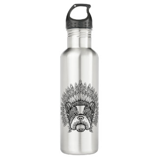 Botella De Agua Bulldog francés inspirado en capo de la guerra