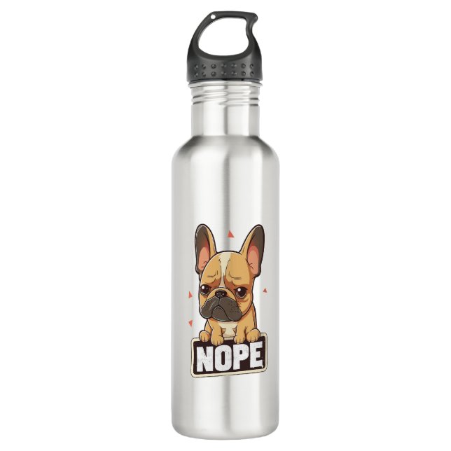 Botella De Agua Bulldog francés Nope (Anverso)