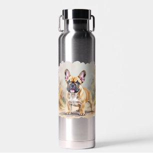 Botella De Agua Bulldog Francés Perro Frenchie Lindo Color Canela