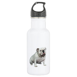 Botella De Agua Bulldog inglés - blanco 1