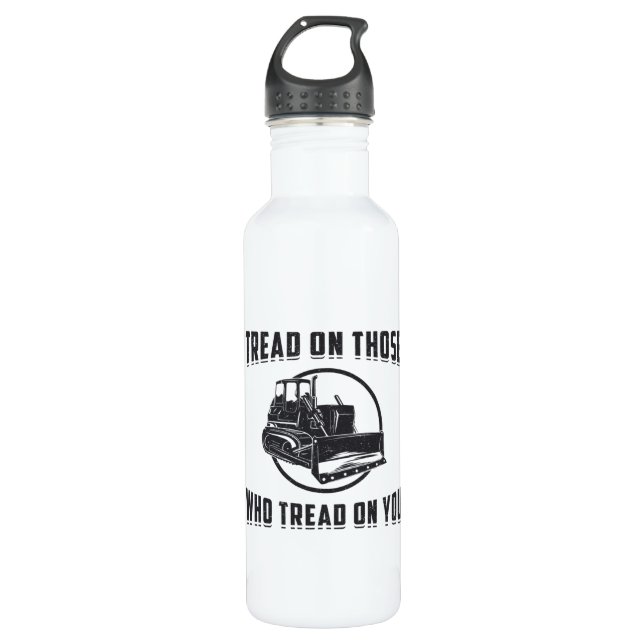 Botella De Agua Bulldozer Tread De Trabajadores De Construcción En (Anverso)