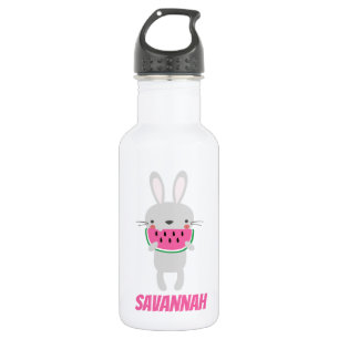Botella De Agua Bunny Eating Watermelon