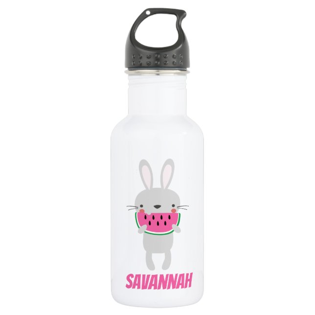 Botella De Agua Bunny Eating Watermelon (Anverso)