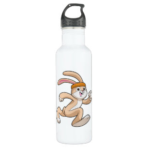 Botella De Agua Bunny en la carrera con la cabeza