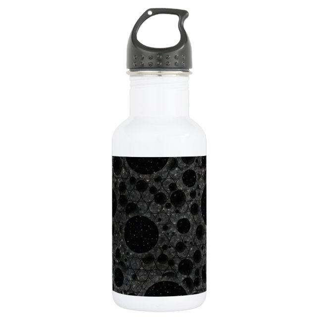 Botella De Agua Burbujas Espaciales - Brillo Negro (Anverso)