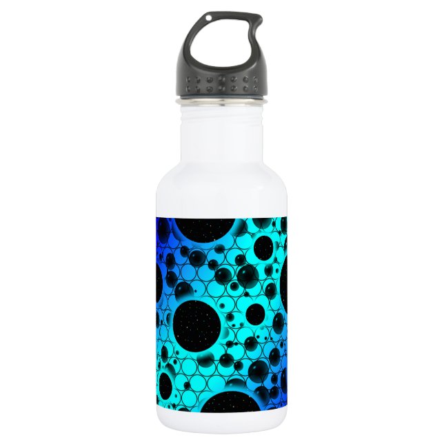 Botella De Agua Burbujas Espaciales - Cyan/Azul (Anverso)