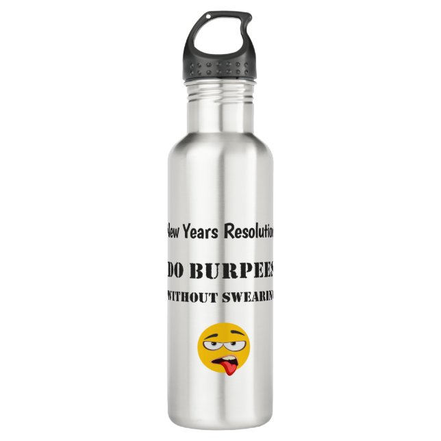 Botella De Agua Burpees sin jurar - Crossfit-inspirado (Anverso)