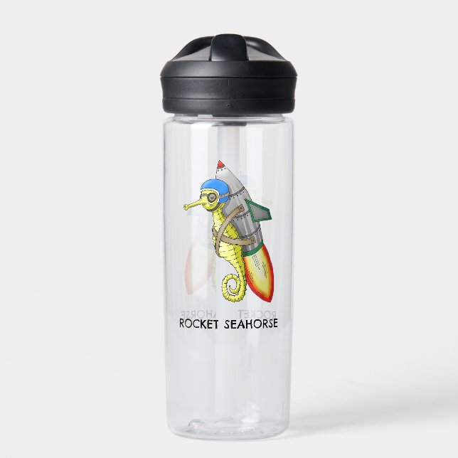 Botella De Agua Caballito de mar cohete con su mochila propulsora (Delante)