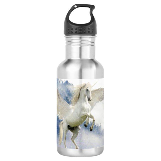 Botella De Agua Caballo blanco con alas (Anverso)
