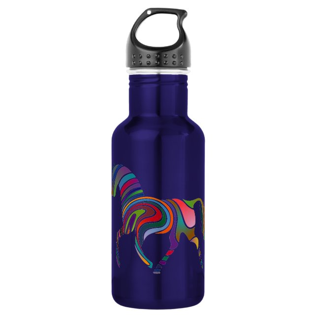 Botella De Agua Caballo con rayas de color (Anverso)