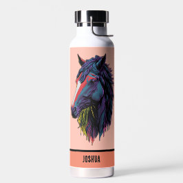 Botella De Agua Caballo de arte de grafiti colorido para amante ec