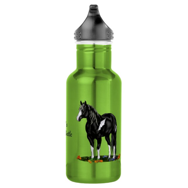 Botella De Agua Caballo de pintura en blanco y negro (Derecha)