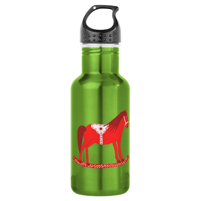 Botella De Agua Caballo de Rocking de Navidad Escandinavo (Anverso)