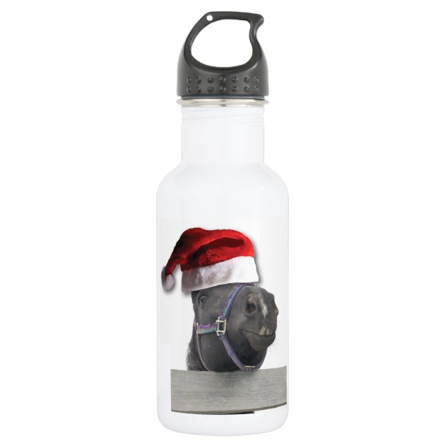 Botella De Agua Caballo de Santa Hat navidades (Anverso)