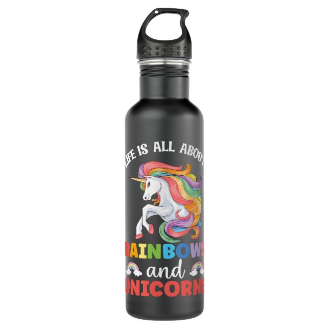 Botella De Agua Caballo femenino Unicornio (Anverso)