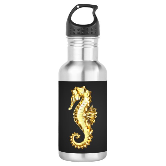 Botella De Agua Caballo marino polígono de oro (Anverso)