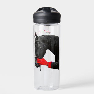 Botella De Agua Caballo negro con guante rojo y Día del Derby