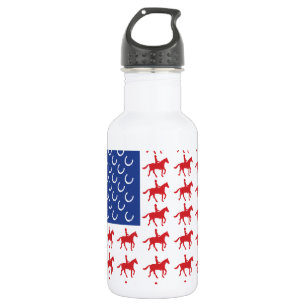 Botella De Agua Caballo patriótico y jinete