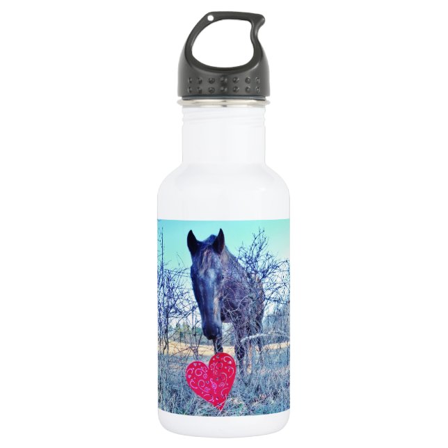 Botella De Agua Caballo y Corazón (Anverso)