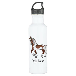 Botella De Agua Caballo y nombre personalizado del Personalizado P