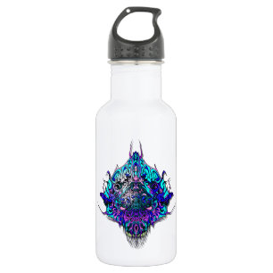Botella De Agua Cabeza alienígena - azul y púrpura