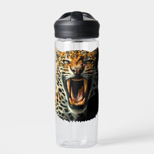Botella De Agua Cabeza de ataque ruidosa de leopardo